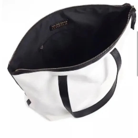 Walter Baker NWT Carly Bag Natural Canvas with black handles and trim. - Picture 3 of 8